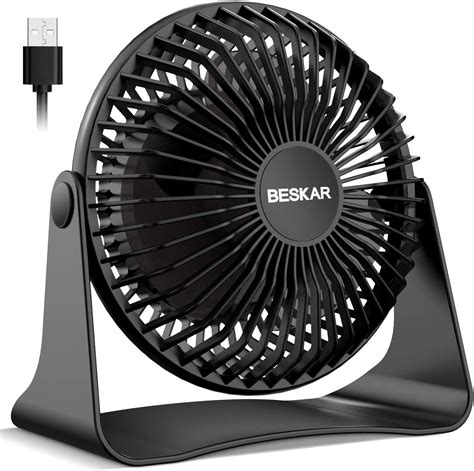 BESKAR USB Small Desk Fan 6 Inch Portable Fans With 3 Speeds Strong