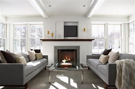 Gray sofas and fire place - Interior designs for your home | Living