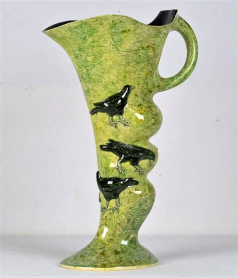 Unique Natures Organic Design Large Ceramic Vase With Birds By Anna