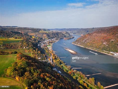 Rhine Valley Near Bacharach Town In Autumn Rhinelandpalatinate Germany