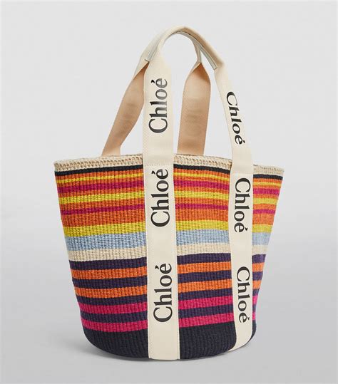 Womens Chloé White X Mifuko Large Woody Basket Bag Harrods