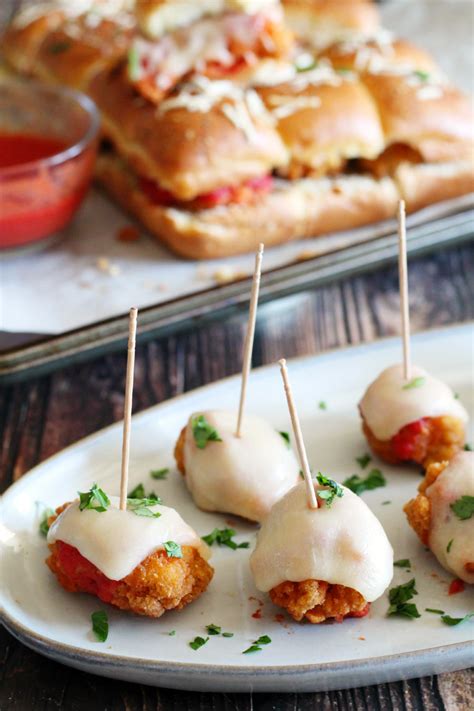 Chicken Parmesan Poppers And Sliders Easy Game Day Appetizers