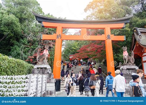 Fushimi Inari Taisha Shrine In Fall Autumn Season Located In Fushimi