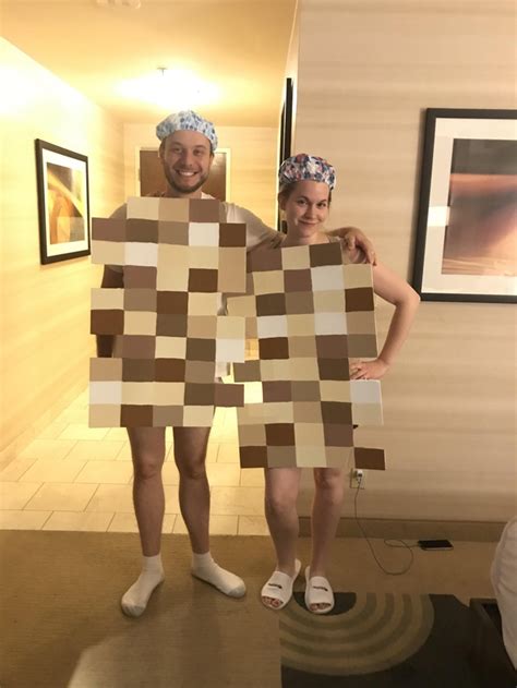 Me And My Husband In Our Halloween Costumes As Pixelated Naked People My XXX Hot Girl