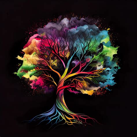Rainbow Tree Of Life Ii Digital Art By Bill Osborne Pixels