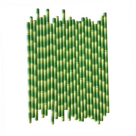 Sr Biodegradable Bamboo Color Design Paper Straw Party Pack 200pcs