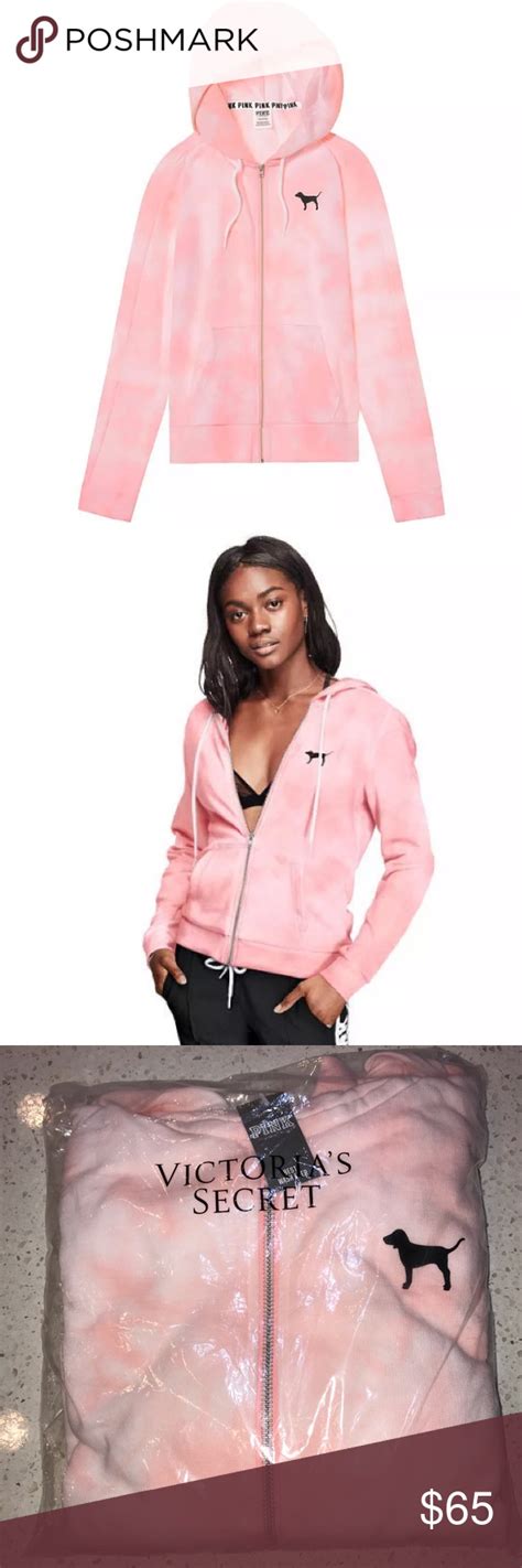 Vs Victorias Secret Pink Perfect Full Zip Hoodie M Jacket Tops Full