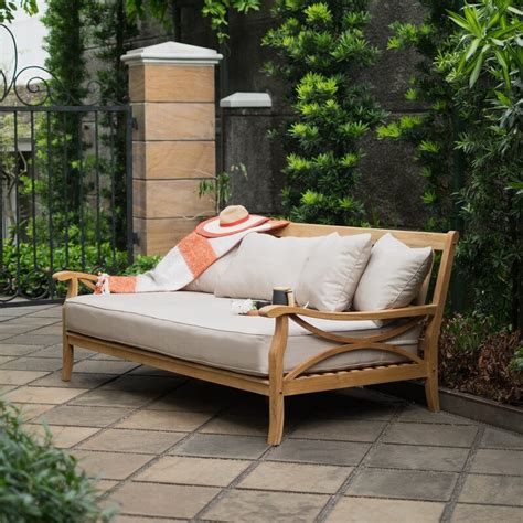 Birch Lane Brunswick Teak Patio Daybed With Cushions And Reviews Wayfairca