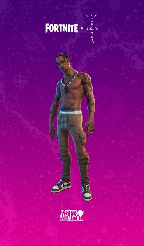 The skin itself goes for 1,500 v bucks, which can be unlocked by completing challenges in the game or by purchasing it. Travis Scott Fortnite Skin Wallpaper