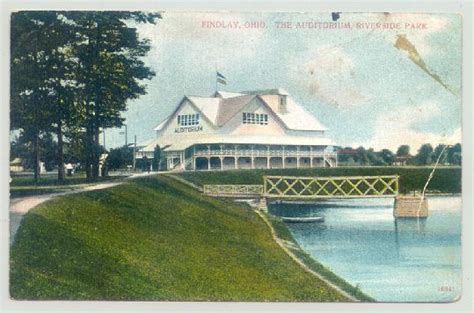 Findlay Ohio Oh ~ Auditorium In Riverside Park 1908 Riverside Park