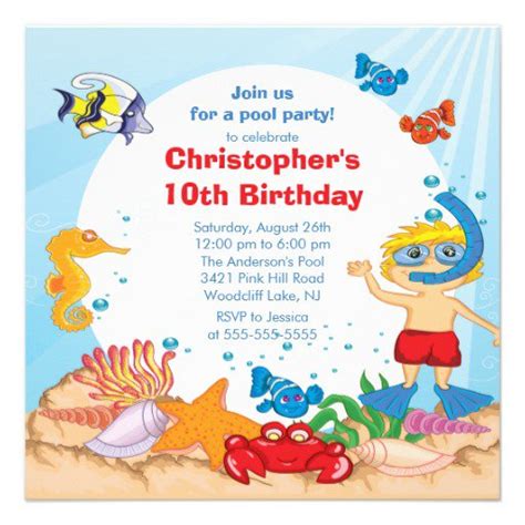 Free Swim Party Invitations For Kids Invitation Design Blog