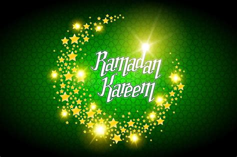 Ramadan Kareem Greeting Card On Green Background Vector Illustration