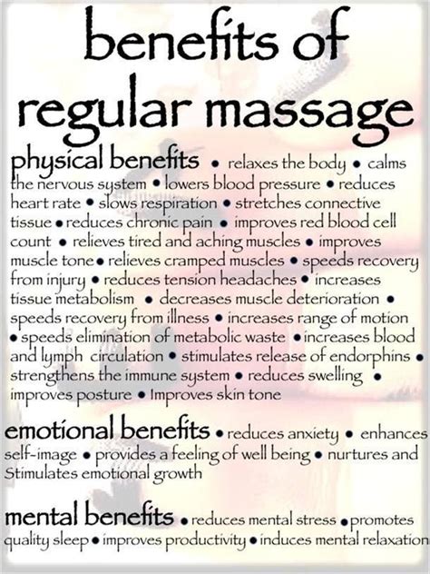 Health Benefits Of Massage Wish I Could Get This At My Chiros Wo
