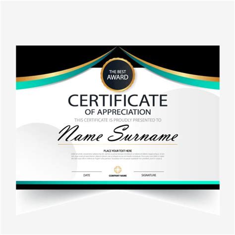 Elegance Horizontal Certificate With Vector Illustration Certificate