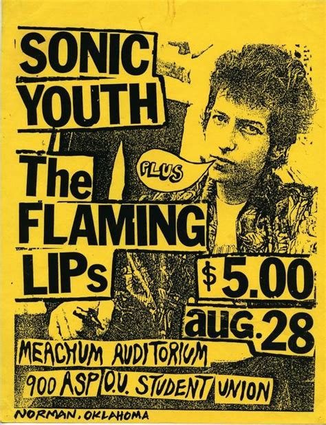 Sonic Youth And The Flaming Lips In Norman Okla Grunge Posters Gig