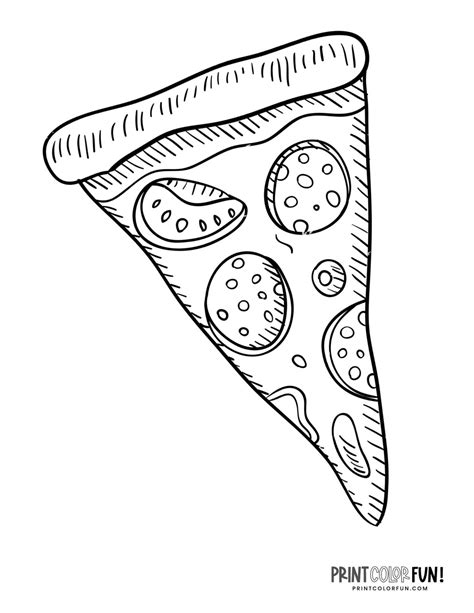 Pizza Coloring Pages Slices And Whole Pizza Pies At