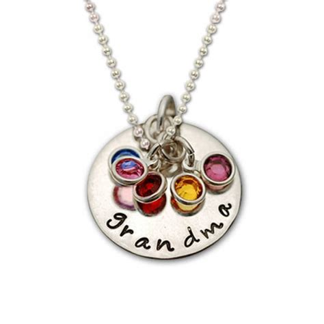 Our grandmother's necklace is handstamped or engraved with grandchildren's names or family names. Personalized Grandma Necklace, Mimi Necklace, Noni ...