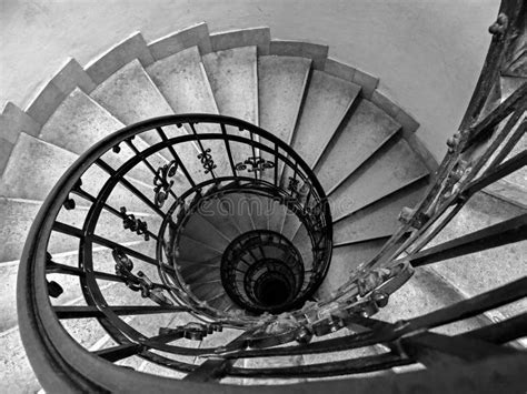 Black And White Spiral Staircase In St Stephen`s Basilica Stock Image