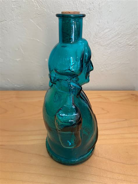 George Washington Blue Wheaton Glass Bottle Etsy