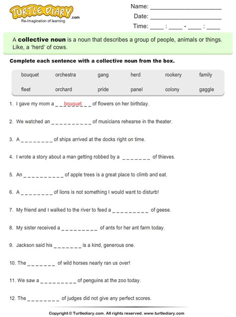 Collective Nouns Activities