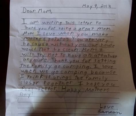 Mothers Day Letter With Supporting Evidence Main Idea Shes The Best