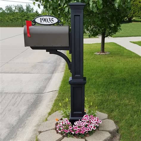 Mayne Newport Plus Weatherproof Traditional Plastic Mail Post In Black