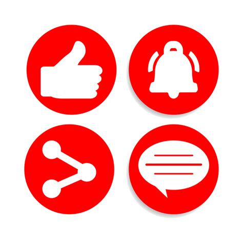 Subscribe Button Collection With Multiple Shape Red Color Button