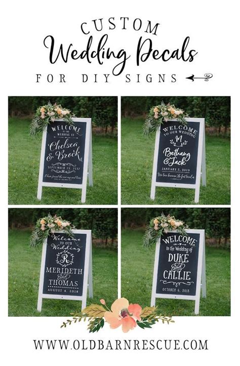 Welcome To The Wedding Of Personalized Decal Diy Wedding Signs Custom