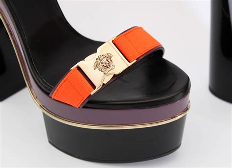 new versace medusa tri strap platform sandals at 1stdibs