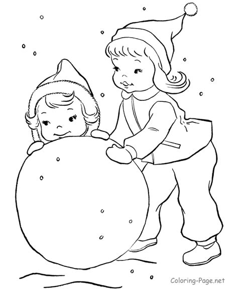 Let's learn all the letters with these free printable alphabet coloring pages! Winter Coloring Book Pages - Building a snowman | Coloring ...