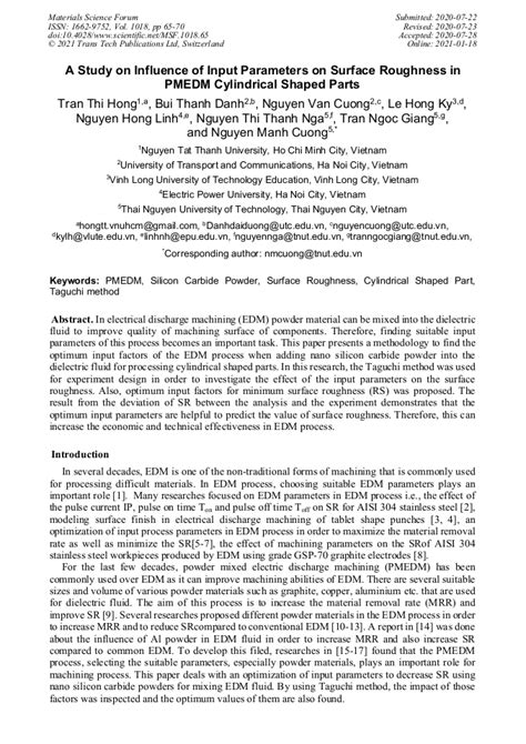 A Study On Influence Of Input Parameters On Surface Roughness In Pmedm