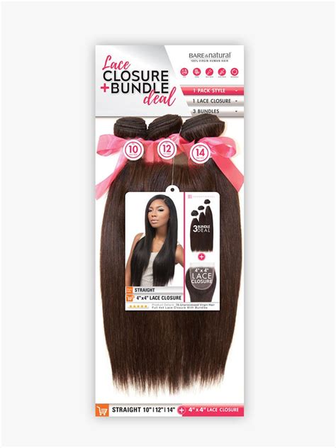 Sensationnel Bareandnatural 100 Virgin Human Hair Lace Closure Bundle Sisters Virgin Hair