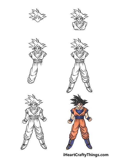 How To Draw A Dragon Ball Z Goku Step By Step