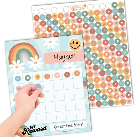 Buy 25 Retro Reward Sticker Chart For Kids Behavior Chart For Classroom