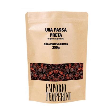 Uva Passa Preta La Noce Importada Da Argentina 250g Emporio Temperini Frutas Secas