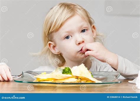 Girl Eating Quesadilla Stock Photo Image Of Fork Eating 23868014