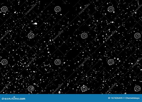 White Snow Falling Down On Black Stock Image Image Of Artificial