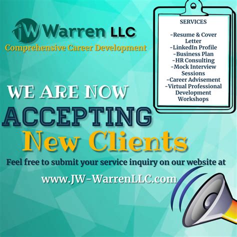 We Are Now Accepting New Clients Jw Warren Llc