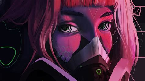 Face Mask Anime Girl Mask Wallpaper