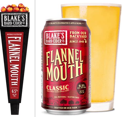 Blakes Flannel Mouth Classic Hard Apple Cider 12 Oz Cans6 Pack Beverages2u