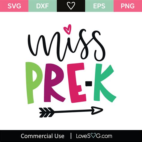Miss Pre K Svg Cut File