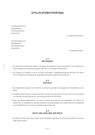 Verwandte beiträge 50 bewundernswert garage mietvertrag vorlage bilder. Mietvertrag für Garage erstellen | Smartlaw