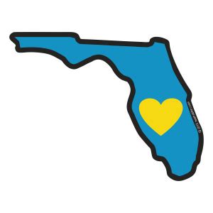 Heart in FloridaFL Sticker,All-Weather Vinyl Sticker,Easy Peel & Stick - Heart Sticker Company