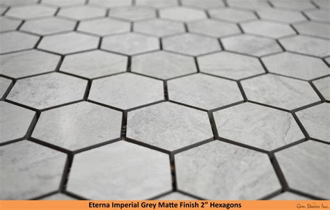 Eterna Imperial Grey 2″ Hexagon Porcelain Mosaic Gem Stones Tiles