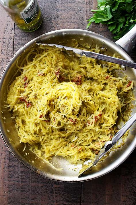 Easy Basil Pesto Spaghetti Squash Pasta Diethood
