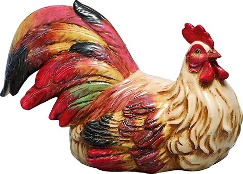 Amazon Com Urban Designs Ceramic Country Rooster Statue Figurine