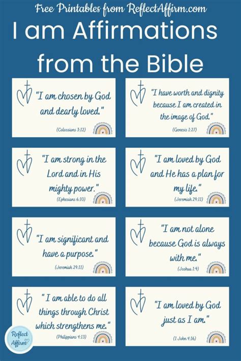 I Am Affirmations From The Bible Reflect Affirm