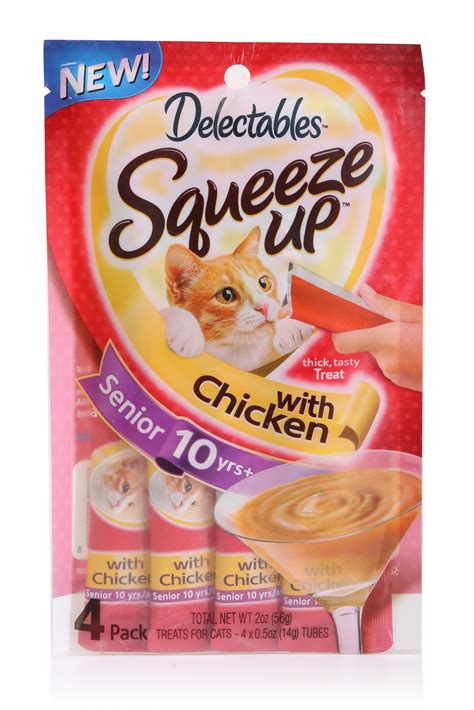 8 Pack Delectables Squeeze Up Cat Treats With Chicken Senior 10