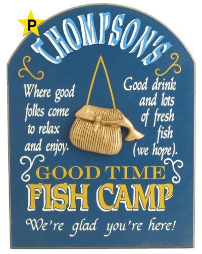 Custom Fish Camp Wood Fishing Pub Sign Pub Signs Fishing Signs