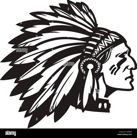 American Indian Chief Logo Or Icon Vector Illustration Stock Vector